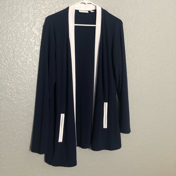 Susan Graver Sweaters - Susan Graver Cardigan with White Collar